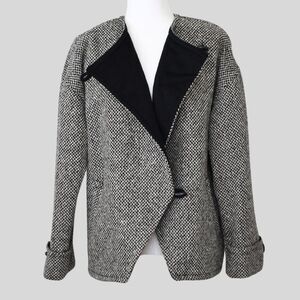 Vintage!!!! Bert Newman Black & White Tweed Coat Size 8